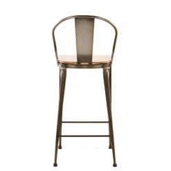Jayso Tabouret Snack (assise +/- 65 Cm)|Tabouret De Bar (assise +/- 80 Cm)*Turia TB 317 Tabouret industriel en métal et bois