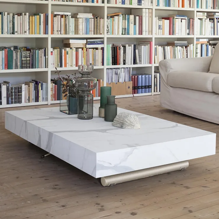 Altacom Table De Salon|Table Pour Petit Espace*Ulisse Table relevable en mélaminé avec allonges