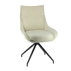 Chaise De Salle à Manger*ValentineChaise pivotante en tissu avec poignée et pieds en métal