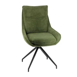 Chaise De Salle à Manger*ValentineChaise pivotante en tissu avec poignée et pieds en métal