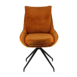 Chaise De Salle à Manger*ValentineChaise pivotante en tissu avec poignée et pieds en métal