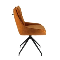Chaise De Salle à Manger*ValentineChaise pivotante en tissu avec poignée et pieds en métal