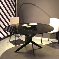 Dexo Table De Salle à Manger*Vertigo Table ronde en verre design italien pied central