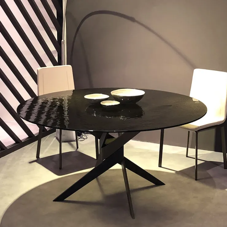 Dexo Table De Salle à Manger*Vertigo Table ronde en verre design italien pied central
