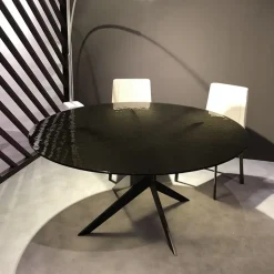 Dexo Table De Salle à Manger*Vertigo Table ronde en verre design italien pied central