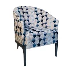 Paget Fauteuil De Salon*Victor Fauteuil tonneau Art déco en tissu et bois de hêtre