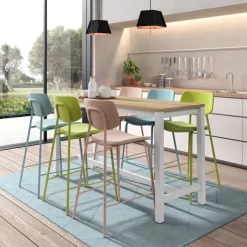 Perfecta Table De Cuisine|Table Pour Petit Espace*Vienna Table haute de cuisine hauteur 90 cm en stratifié et métal