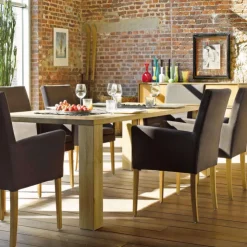 Mobitec Chaise De Salle à Manger|Chaise Salon*Vigo ® Fauteuil de salon en bois et tissu