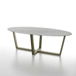 Dexo Table De Salle à Manger*Viktor Table design ovale plateau en céramique et pieds en métal