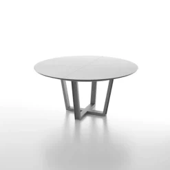 Dexo Table De Salle à Manger*Viktor Table ronde extensible avec plateau en verre et piétement design