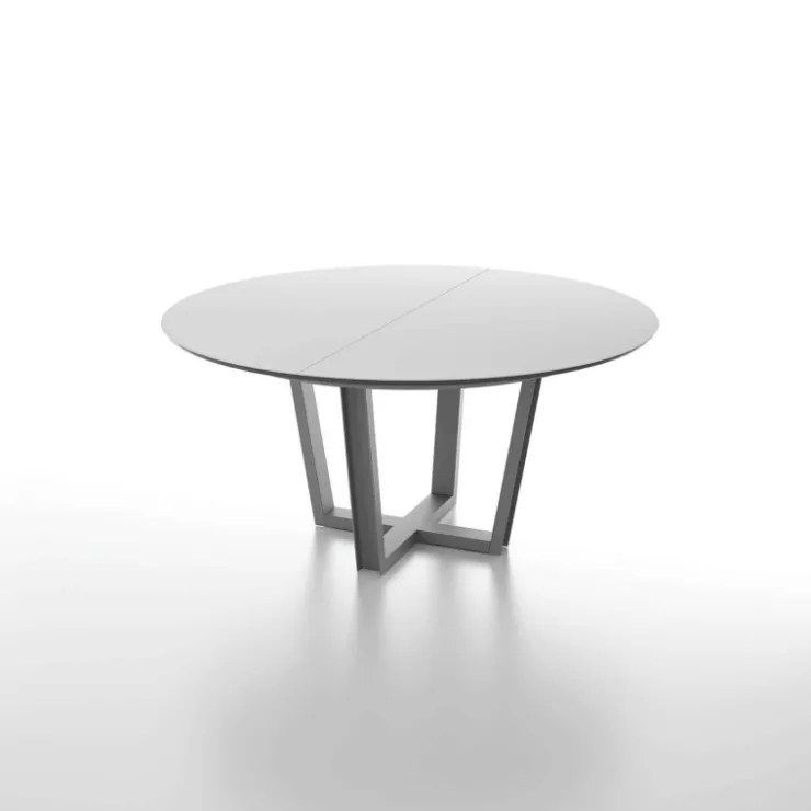 Dexo Table De Salle à Manger*Viktor Table ronde extensible avec plateau en verre et piétement design