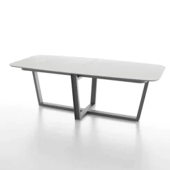 Dexo Table De Salle à Manger*Viktor Table tonneau en verre design et piétement en métal