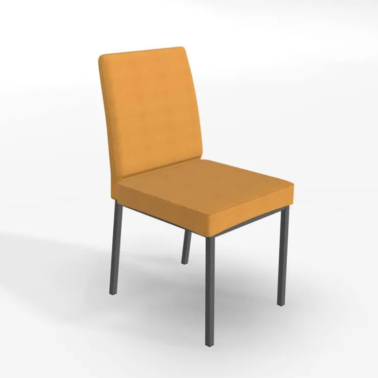 Perfecta Chaise De Salle à Manger*Villa Chaise rembourrée en métal et tissu style contemporain