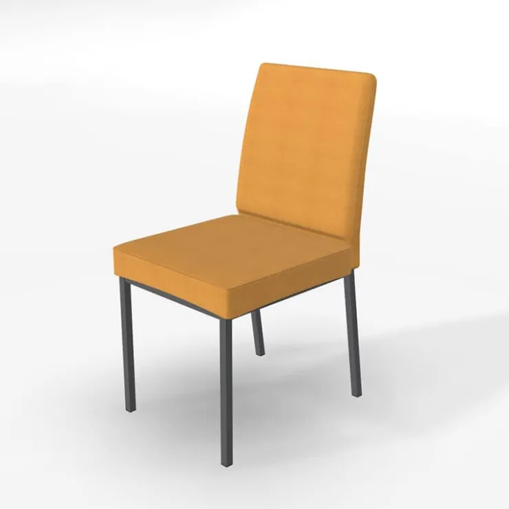 Perfecta Chaise De Salle à Manger*Villa Chaise rembourrée en métal et tissu style contemporain