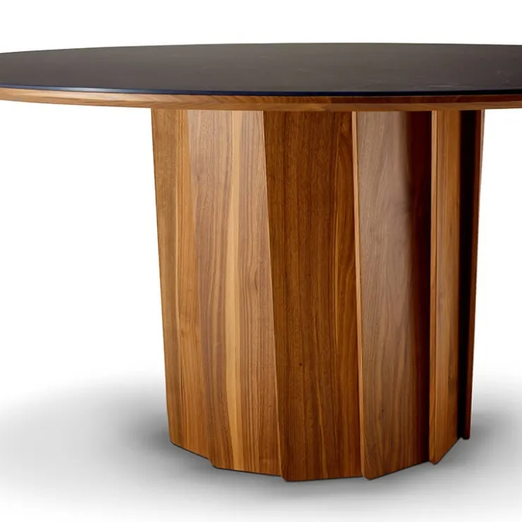Dasras Table De Salle à Manger*Volute Table ronde en bois et céramique design