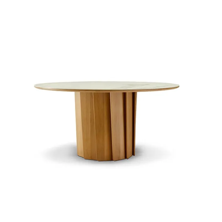 Dasras Table De Salle à Manger*Volute Table ronde en bois et céramique design