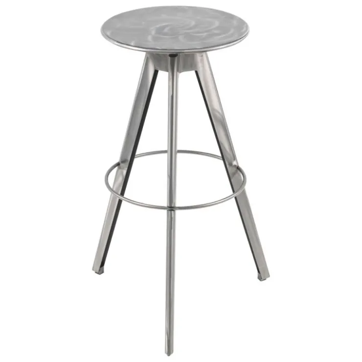 Carrier Tabouret De Bar (assise +/- 80 Cm)*Vérone ® Tabouret de bar industriel pivotant sans dossier en métal brossé