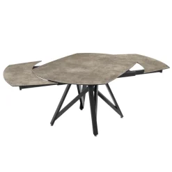Akante Table De Salle à Manger*WarholTable moderne en céramique extensible avec pied central design en métal noir