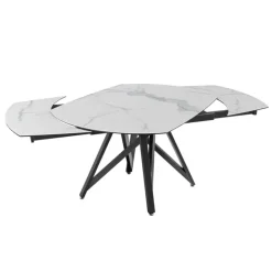 Akante Table De Salle à Manger*WarholTable moderne en céramique extensible avec pied central design en métal noir