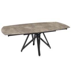 Akante Table De Salle à Manger*WarholTable moderne en céramique extensible avec pied central design en métal noir