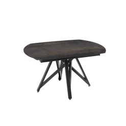 Akante Table De Salle à Manger*WarholTable moderne en céramique extensible avec pied central design en métal noir