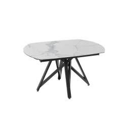 Akante Table De Salle à Manger*WarholTable moderne en céramique extensible avec pied central design en métal noir