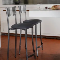 Carrier Tabouret Snack (assise +/- 65 Cm)|Tabouret De Bar (assise +/- 80 Cm)*Wasabi ® Tabouret haut en simili et structure en métal fabrication française