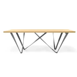Tomasella Table De Salle à Manger*Wave Table design rectangulaire avec pied en métal
