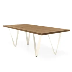 Tomasella Table De Salle à Manger*Wave Table design rectangulaire avec pied en métal