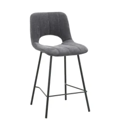 Tabouret Snack (assise +/- 65 Cm)|Tabouret De Bar (assise +/- 80 Cm)*WilliamTabouret cosy en tissu avec pieds en métal noir