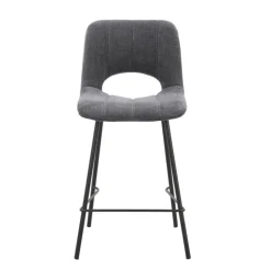 Tabouret Snack (assise +/- 65 Cm)|Tabouret De Bar (assise +/- 80 Cm)*WilliamTabouret cosy en tissu avec pieds en métal noir