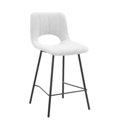 Tabouret Snack (assise +/- 65 Cm)|Tabouret De Bar (assise +/- 80 Cm)*WilliamTabouret cosy en tissu avec pieds en métal noir