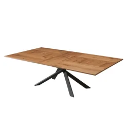 Ozzio Table De Salle à Manger*4x4 Table design extensible rectangulaire en bois et métal