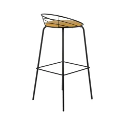 Carrier Tabouret Hauteur Sur-mesure|Tabouret Snack (assise +/- 65 Cm)*Yaël ® Tabouret haut français rembourré en métal et simili